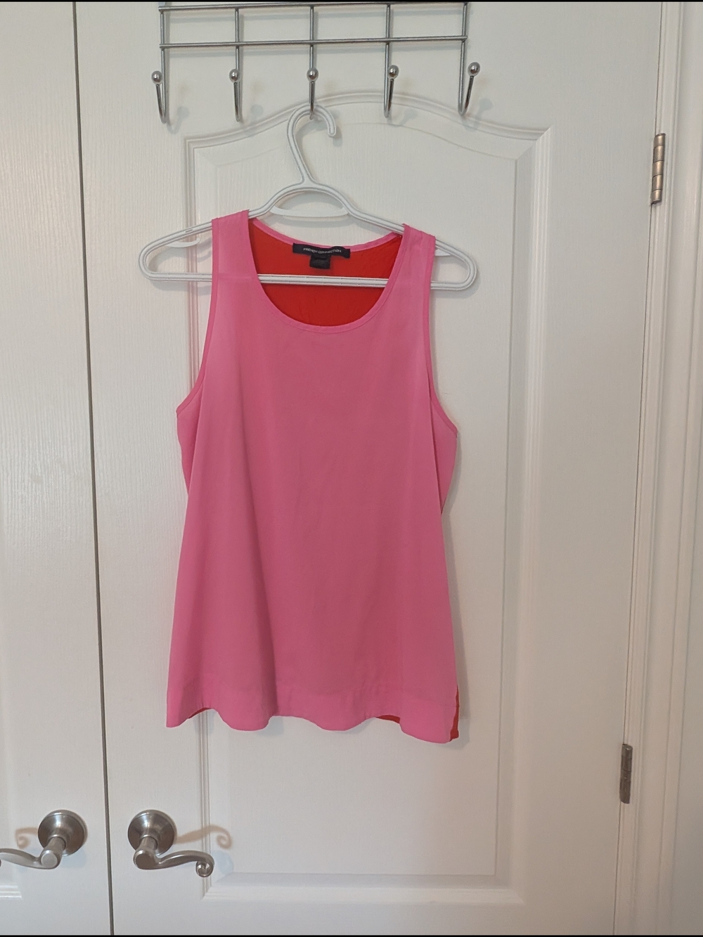 French Connection Bright Pink Scoop Neck Tank Top